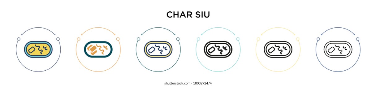 Icono de color en el estilo relleno, delgado, contorno y trazo. Ilustración vectorial de dos iconos vectoriales de chile de color y negro se pueden utilizar para móviles, ui, web
