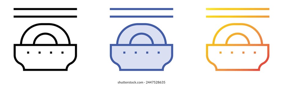 char siu icon. Linear, Blue Fill and Gradient Style Design Isolated On White Background