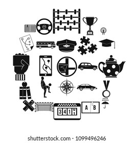 Charabanc icons set. Simple set of 25 charabanc vector icons for web isolated on white background