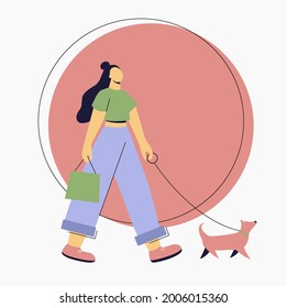 Charachter Flat Design Woman Girl Relax Chill Cartoon Vector Illustration