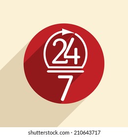 character 24 7 sign.