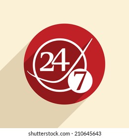 character 24 7 sign.