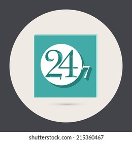 character 24 7 sign.