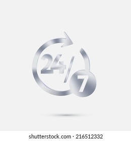 character 24 7 sign.