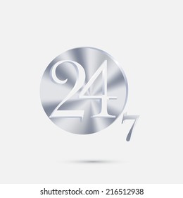 character 24 7 sign.