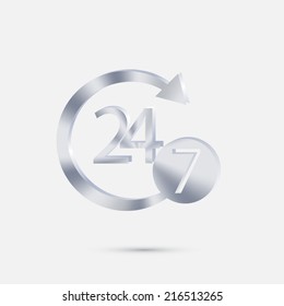 character 24 7 sign.