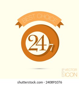 character 24 7 sign.