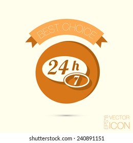 character 24 7 sign.