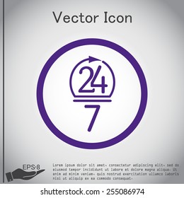 character 24 7 sign.