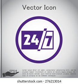 character 24 7 sign.
