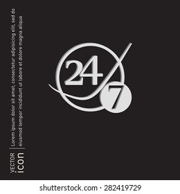 character 24 7 sign.