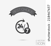 character 24 7 sign. symbol icon clock service 24/7