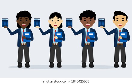 character of the accountant profession in flat design