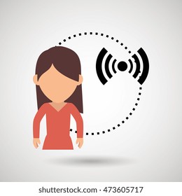 character alarm secure protection vector illustration eps 10