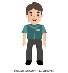 The character of a ,am on the front view wearing casual clothes.