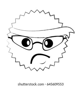 character angry with bandana kawaii style