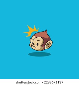 Character Angry Monkey Head Icon