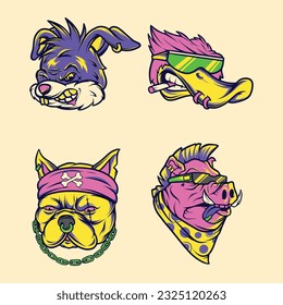 character animal raper style vector