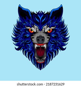 Character Animal wolf Beast Hand drawn colored Vector illustrations. for t-shirt graphics, banner, fashion prints, slogan tees, stickers, flyer, posters and other creative uses