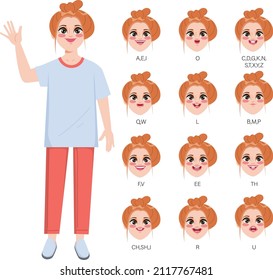 Character for animation mouth in doctor. Mouth pronounce letters with lips, tongue and teeth.