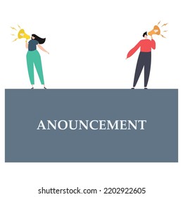 Character with Announcement illustration which is suitable for commercial work and easily modify or edit it

