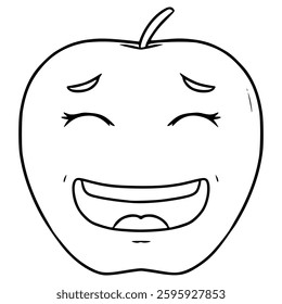 character apple fruit illustration hand drawn isolated vector