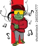 Character art Orc collection concept Smoke and Music , Vector art illustration, T-shirt design