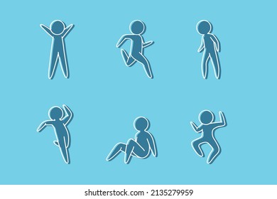 character assets master for drawing . template simple character  positition 
