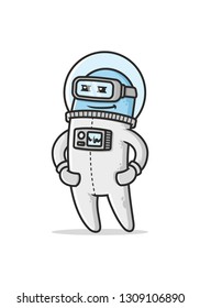 Character astronaut illustration suit