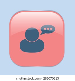 character avatar dialogue sign. man speak icon