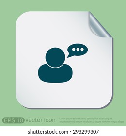 character avatar dialogue sign. man speak icon