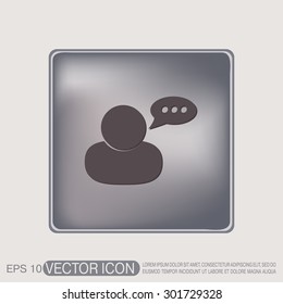 character avatar dialogue sign. man speak icon