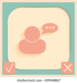 character avatar dialogue sign. man speak icon
