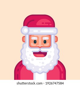 Character avatar smiles santa claus. Flat design, line art, vector illustration