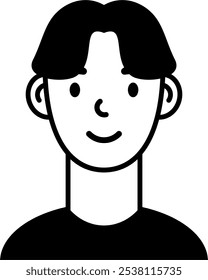 character avatar vector. person, profile, hair.
