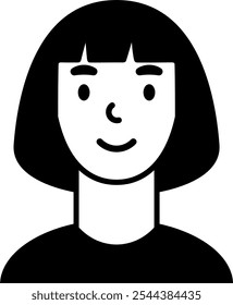 character avatar vector. person, profile, hair.
