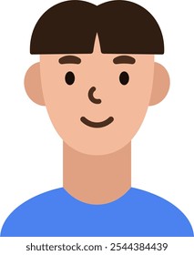 character avatar vector. person, profile, hair.