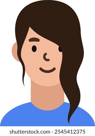 character avatar vector. person, profile, hair.