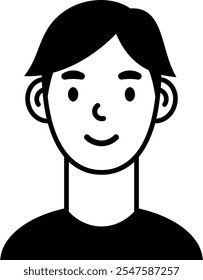 character avatar vector. person, profile, hair.