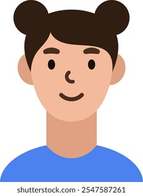 character avatar vector. person, profile, hair.