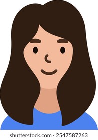 character avatar vector. person, profile, hair.