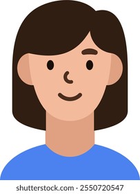 character avatar vector. person, profile, hair.