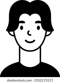 character avatar vector. person, profile, hair.