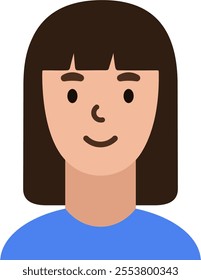 character avatar vector. person, profile, hair.