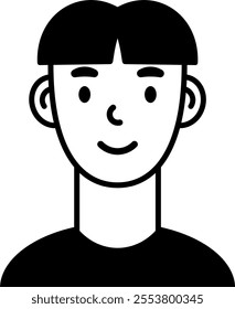 character avatar vector. person, profile, hair.