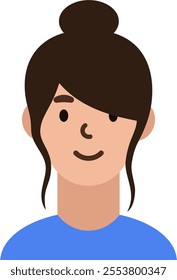 character avatar vector. person, profile, hair.