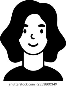 character avatar vector. person, profile, hair.