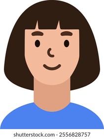 character avatar vector. person, profile, hair.