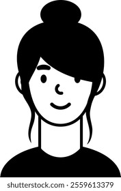 character avatar vector. person, profile, hair.