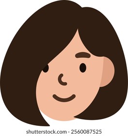 character avatar vector. person, profile, hair.